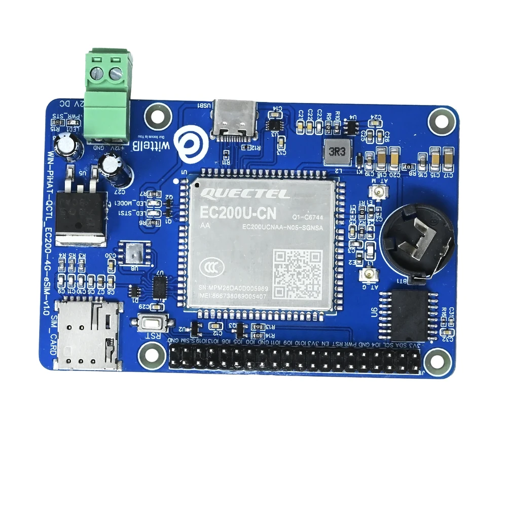 WIN-PIHAT-QCTL-EC200 4G LTE Cat-1 GNSS Pi HAT - Image 2