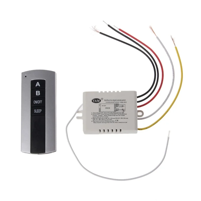 2 Channel RF Wireless Smart Switch with 433MHz Remote Control