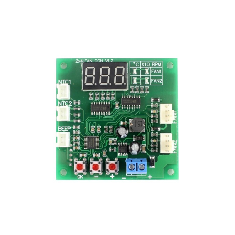 2CH 4-Wire Digital PWM Motor/Fan Speed Controller 12-48V