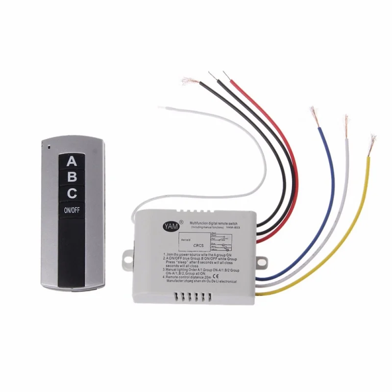 3 Channel RF Wireless Smart Switch w/ 433MHz Remote Control