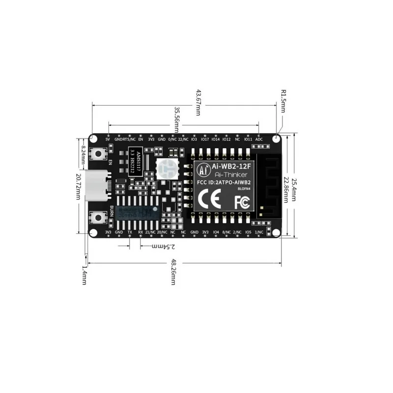 AI-Thinker Ai-WB2-12F Kit BL602 Wi-Fi & BLE 5.0 Dev Board - Image 4