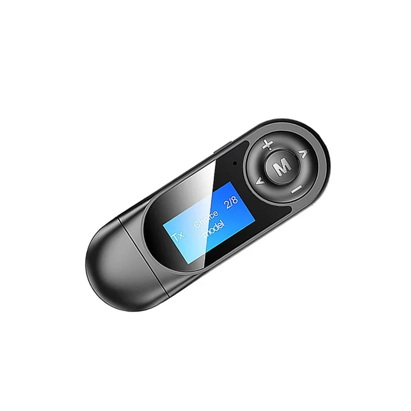 amiciSmart Bluetooth 5.0 Transmitter & Receiver Dongle w/ LCD Display