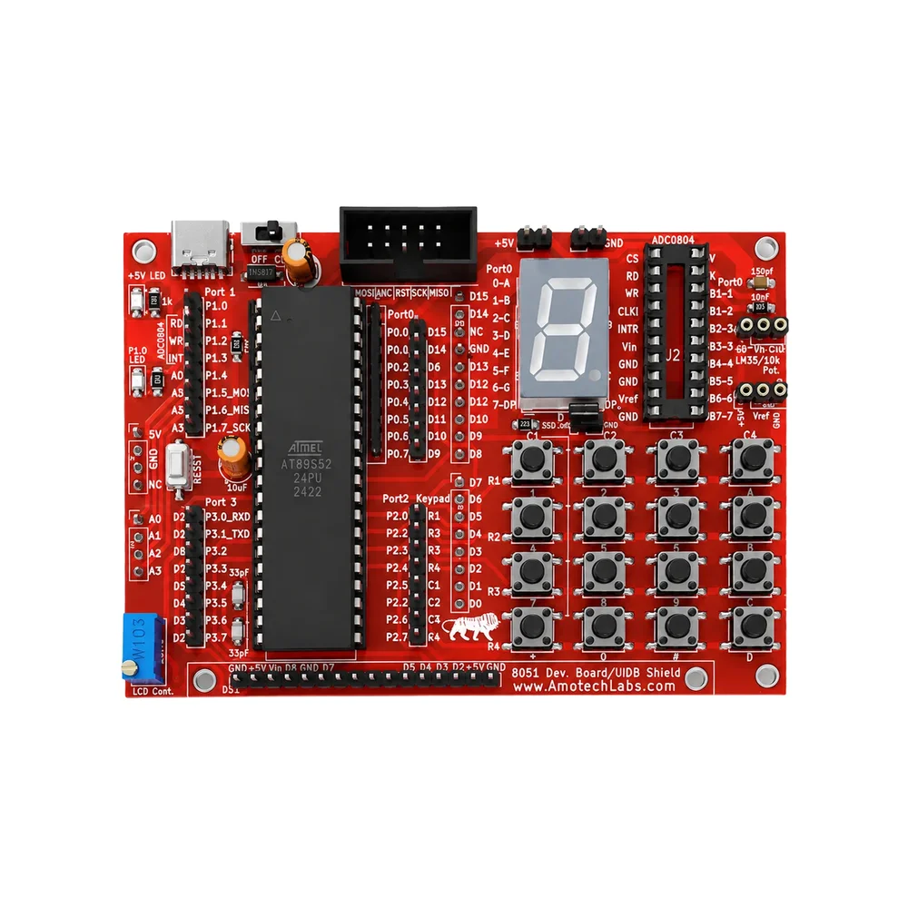 Amotech Labs 8051 Development Board w/ AT89S52 IC, ISP Programmer & LCD - Image 2