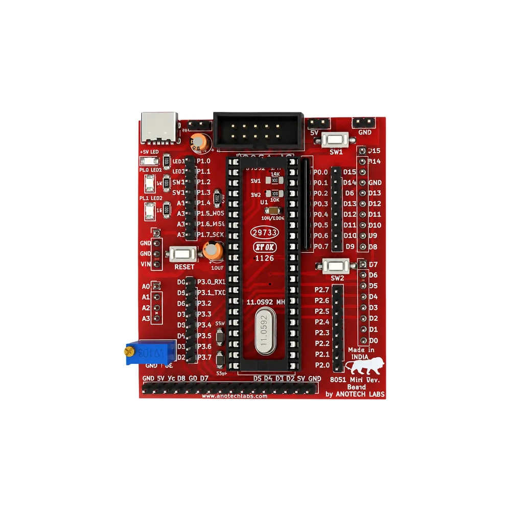 Amotech Labs 8051 Mini Development Board w/ AT89S52 MCU - Image 2