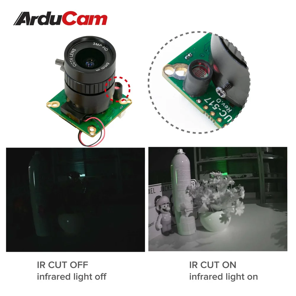 Arducam IR-CUT Camera Module for Raspberry Pi w/ 12MP IMX477 - Image 4