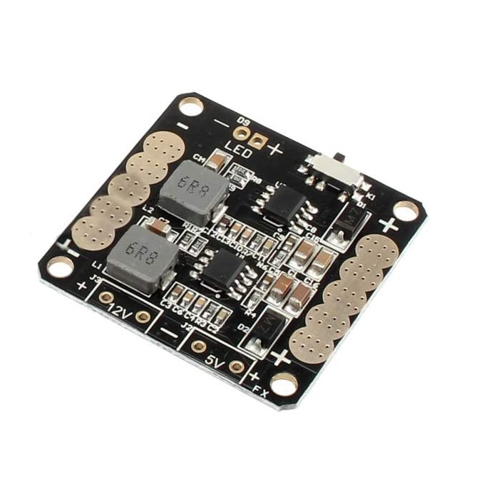 CC3D V2 PDB with Dual 5V/12V BEC, LC Filter & LED Switch