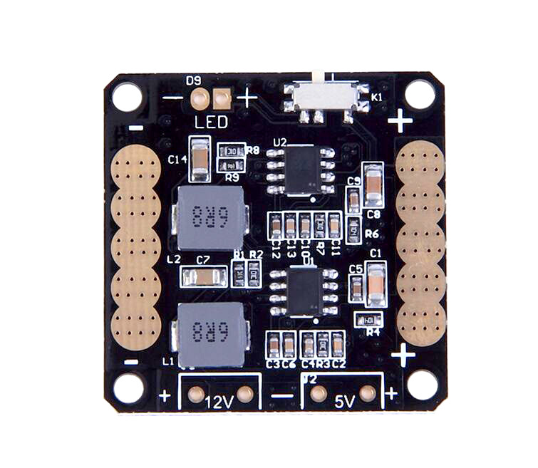 CC3D V2 PDB with Dual 5V/12V BEC, LC Filter & LED Switch - Image 3