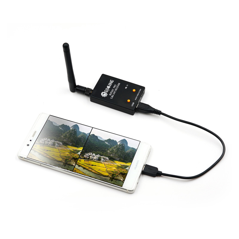 Eachine ROTG01 Pro UVC OTG 5.8G 150CH FPV Receiver w/ Audio for Android Smartphone - Black - Image 4