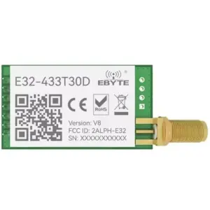 EByte E32-433T30D-V8 LoRa 433MHz UART Transceiver w/ SMA Antenna