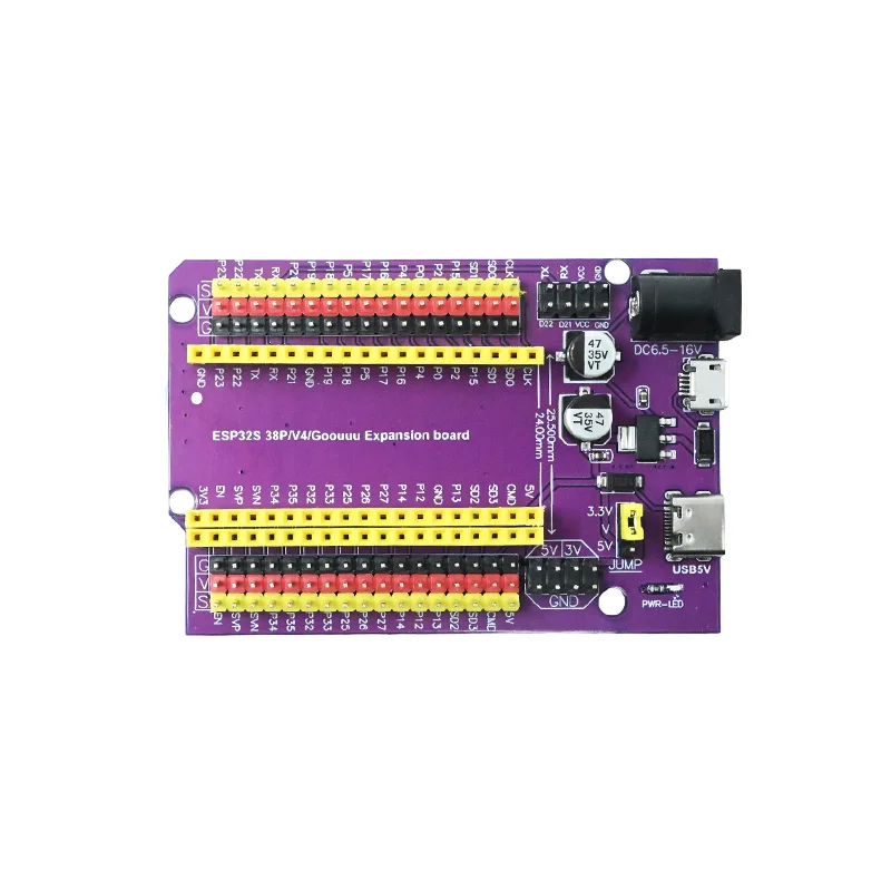 ESP32 Development Board 38-Pin GPIO Expansion Board w/ Type-C & Micro USB - Image 2
