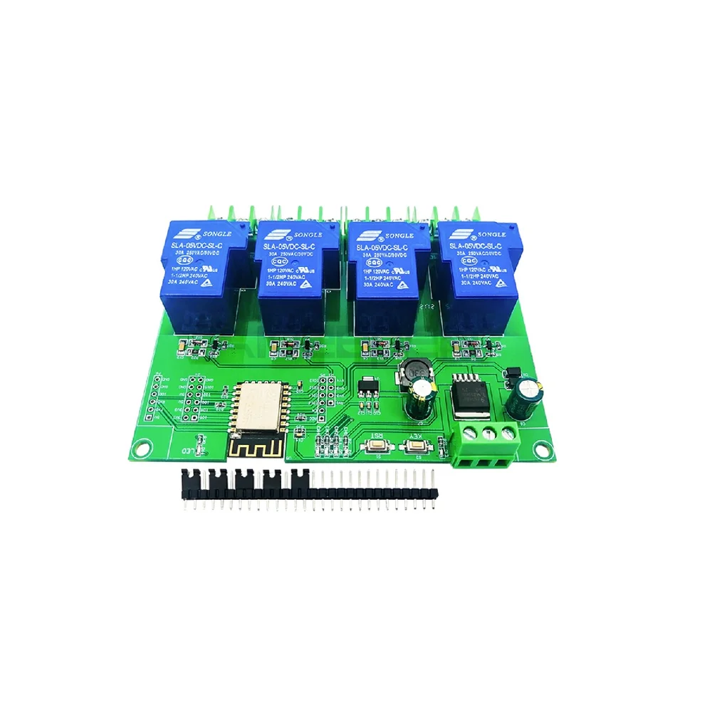ESP8266 ESP-12F 4-Channel Relay Module DC7-28V/5V 30A - Image 3