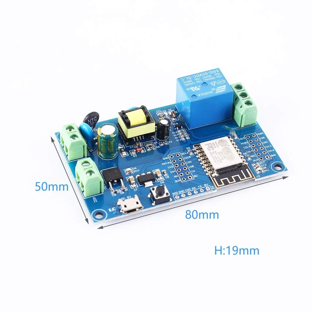 ESP8266 ESP-12F Wi-Fi Relay Module w/ AC-DC Power Supply - Image 3