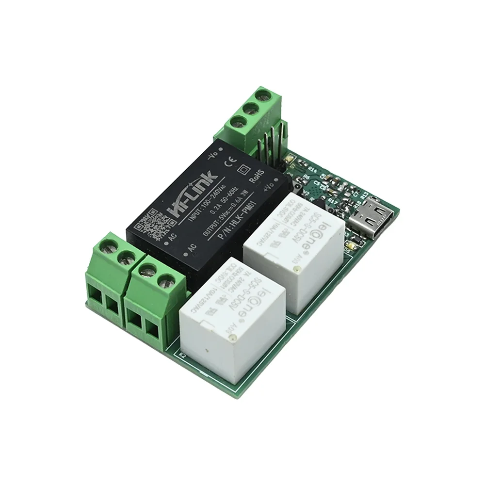 eSync ESP32-C3 Smart Switch DIY Dev Board w/ Dual 7A Relays
