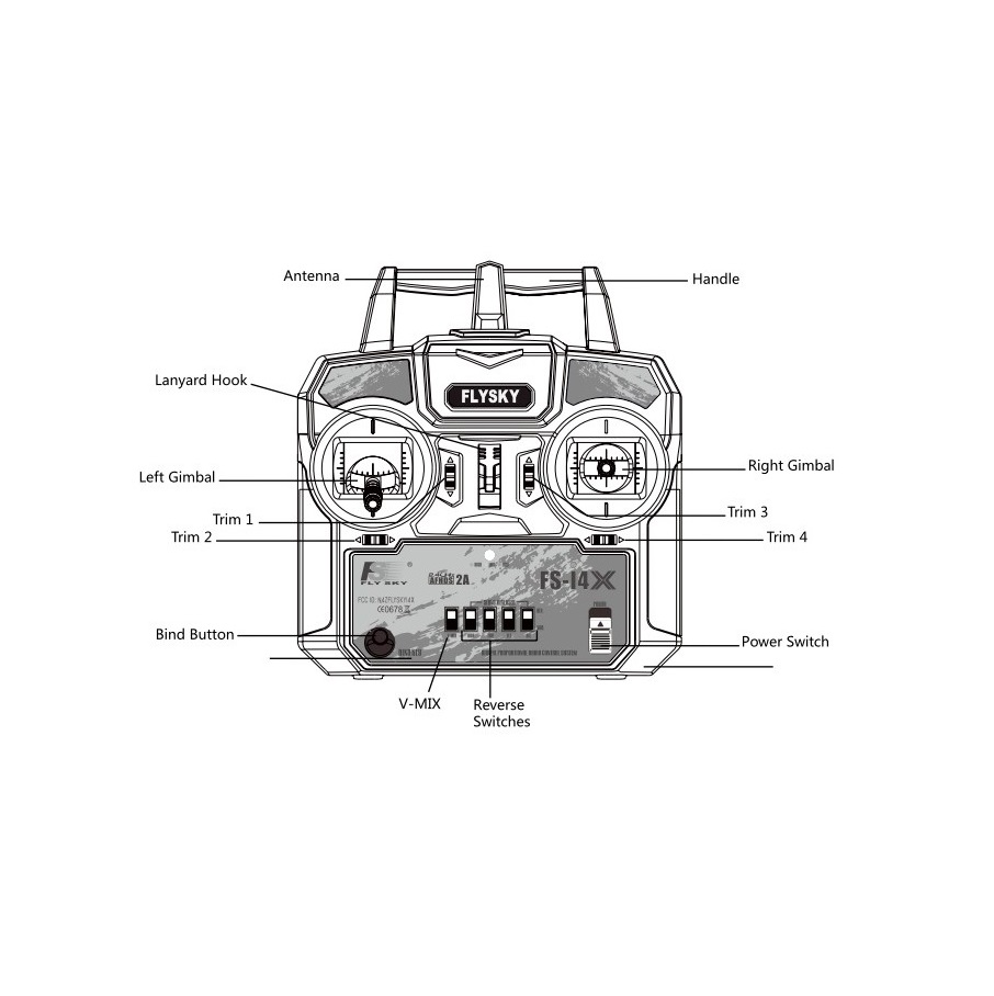 FlySky FS-i4X 2.4GHz 4CH AFHDS R/C Transmitter + FS-A6 Receiver - Black - Image 4