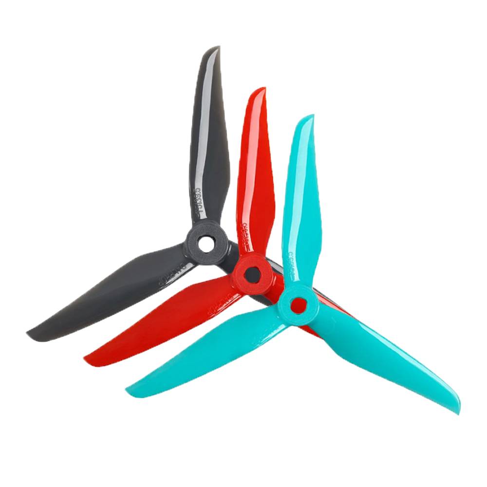 Foxeer DalProp Cyclone Triblade T5139.5 Propeller 2 Pair CW+CCW - Metal Grey - Image 4