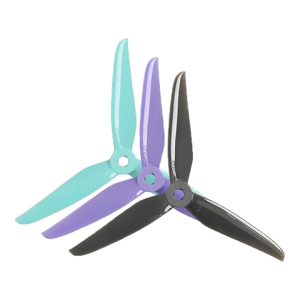 Foxeer DalProp Cyclone Triblade T5143.5 V2 Propeller 2 Pair CW+CCW - Teal - Image 2