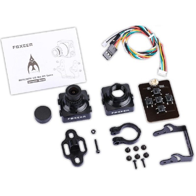 Foxeer HS1190 V2 2.8mm 600TVL CCD OSD FPV Camera with Bracket - Black PAL - Image 6