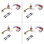 Generic A2212 1400KV Brushless Motor Set with SimonK 30A ESC and OrangeRX 1045 Propellers - 4-Pack