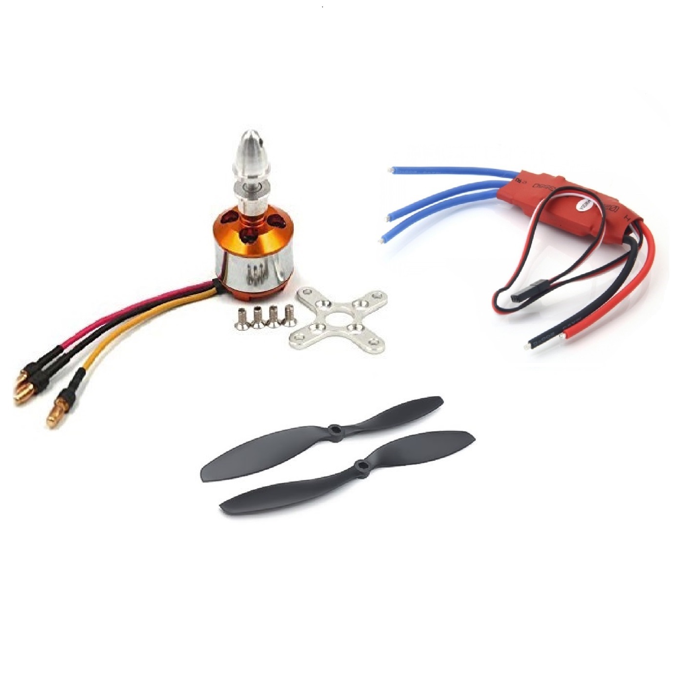 Generic A2212 1400KV Brushless Motor Set with SimonK 30A ESC and OrangeRX 1045 Propellers - 4-Pack - Image 2