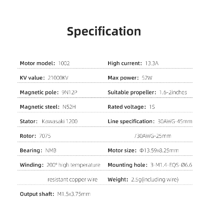 HGLRC SPECTER 1002 21000KV Brushless Motor - Image 5