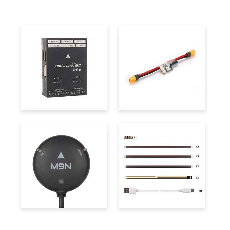 Holybro Pixhawk 6C Mini, PM02-12S Power Module & M9N GPS Combo