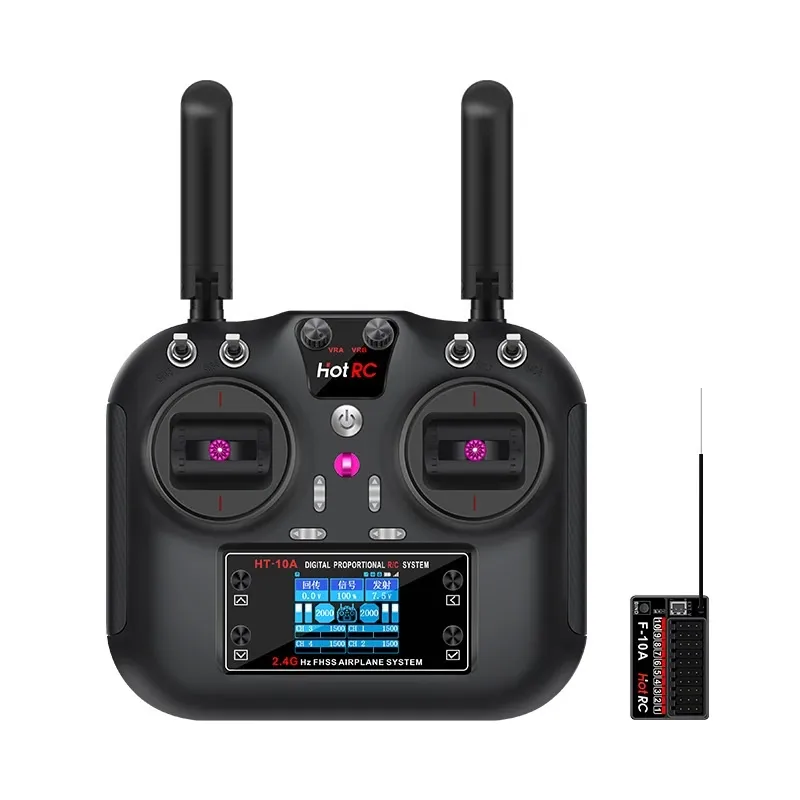 HOTRC HT-10A Transmitter + F-10A Receiver (PWM) - Black - Image 3