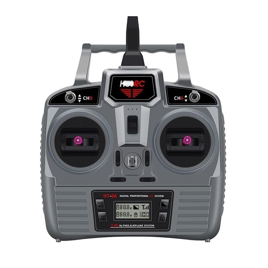 HOTRC HT-6A Transmitter + F-06A Receiver (PWM) - Black - Image 3