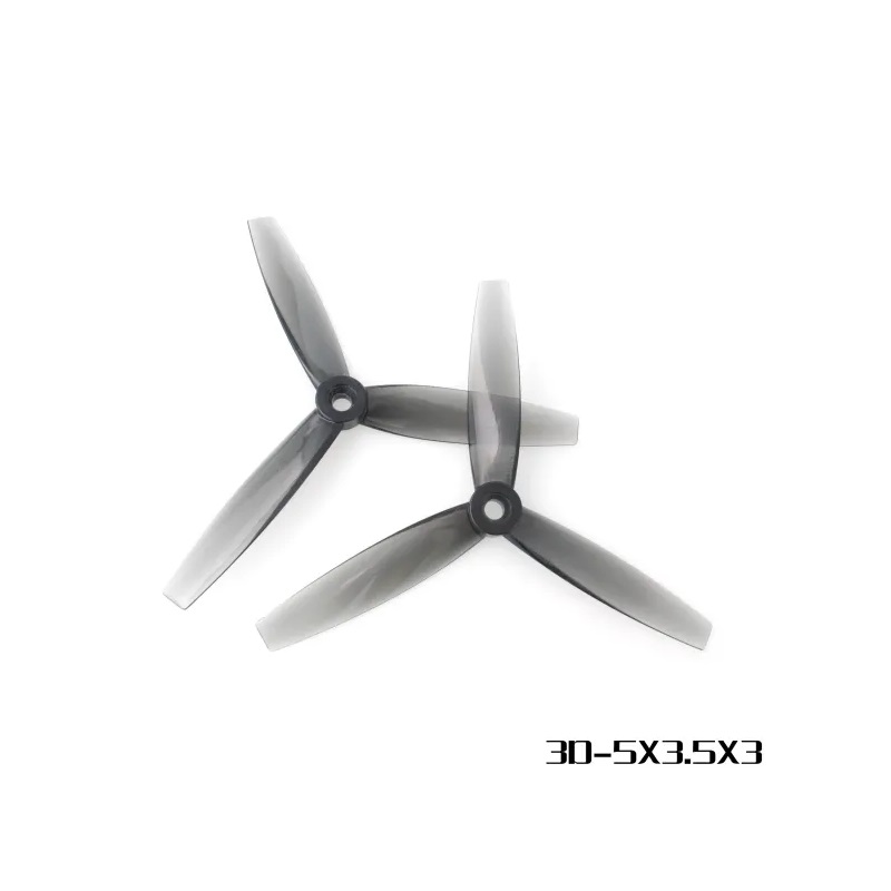 HQProp 3D-5X3.5X3 Poly Carbonate Triblade Propeller - Grey (2CW+2CCW) - Image 2