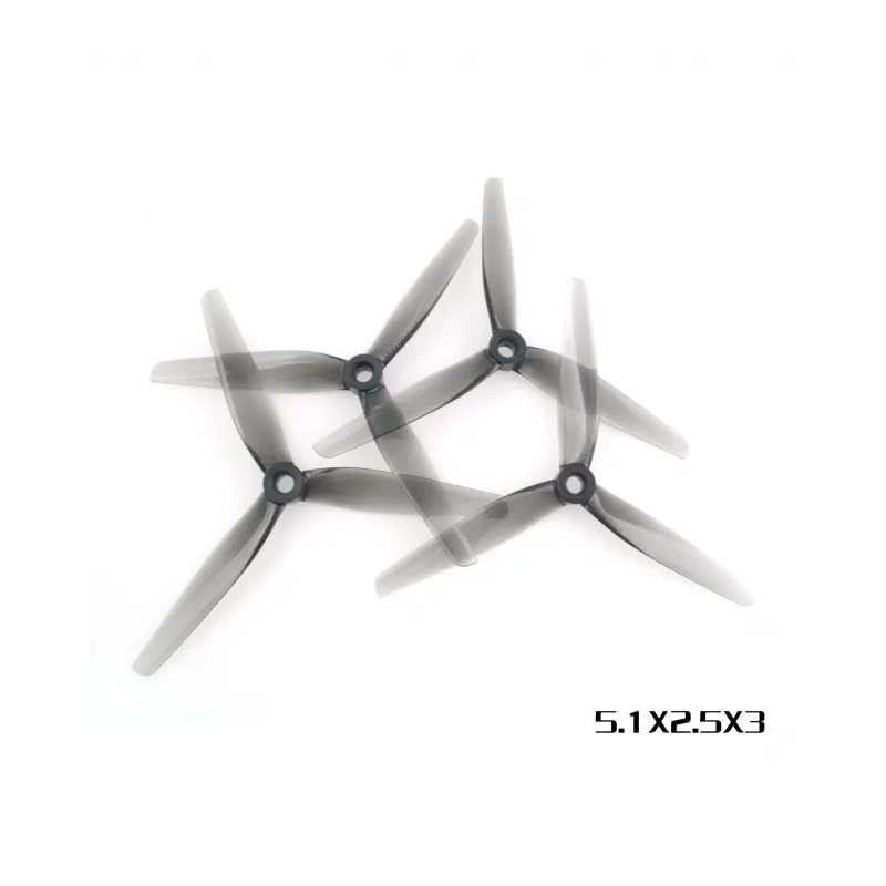 HQProp 5.1X2.5X3 Grey (2CW+2CCW) - Poly Carbonate Triblade Propeller - Image 2