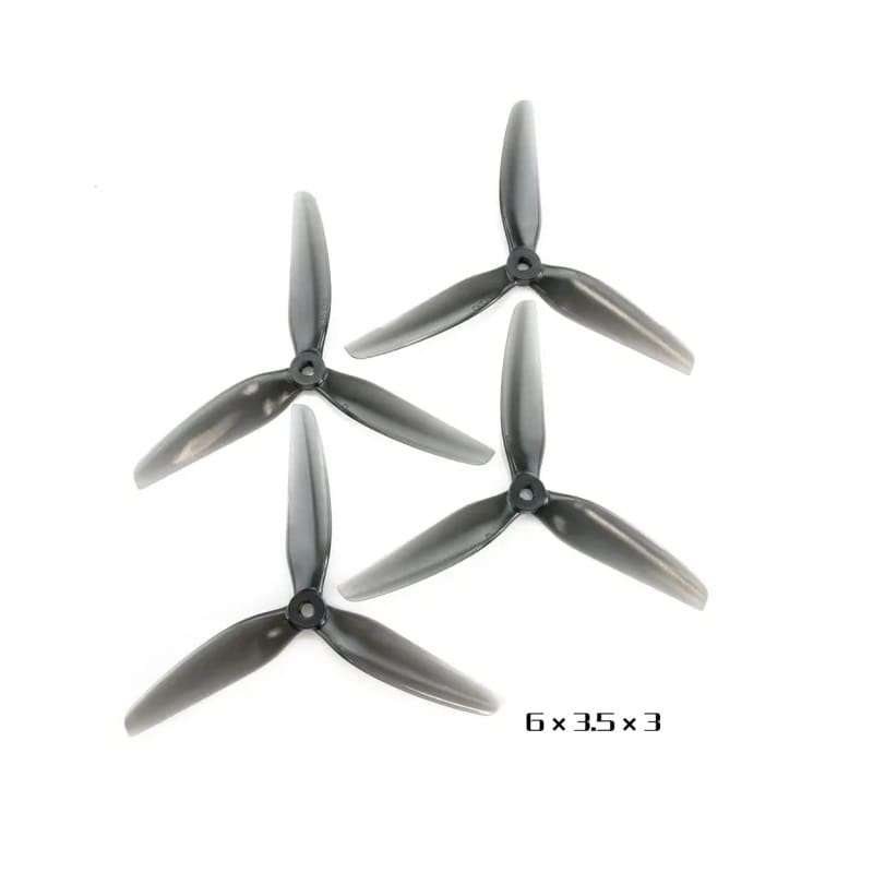 HQProp 6X3.5X3 Light Grey (2CW+2CCW) - Polycarbonate POPO Triblade Propeller - Image 2
