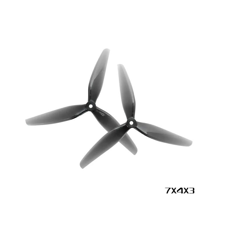 HQProp 7X4X3 Light Grey (2CW+2CCW) - Poly Carbonate Triblade Propeller - Image 2