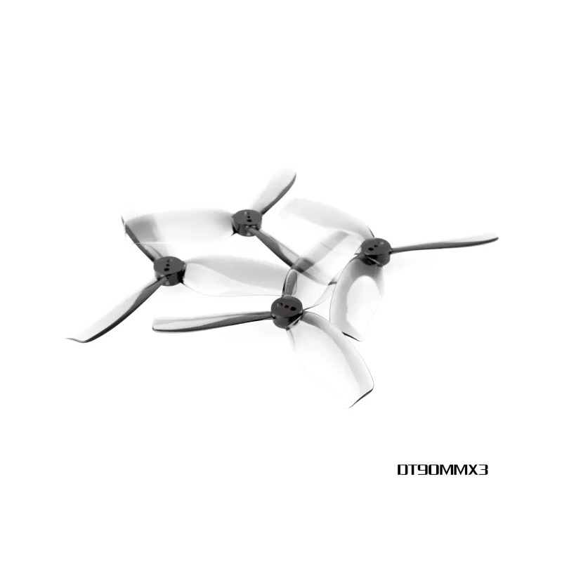 HQProp Duct-T90MMX3 Poly Carbonate Propeller (2CW+2CCW) - Cinewhoop Grey - Image 2