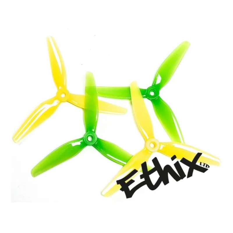 HQProp Ethix S4 5x3.65 Tri-Blade Propeller (2CW+2CCW) - Lemon Lime - Image 2