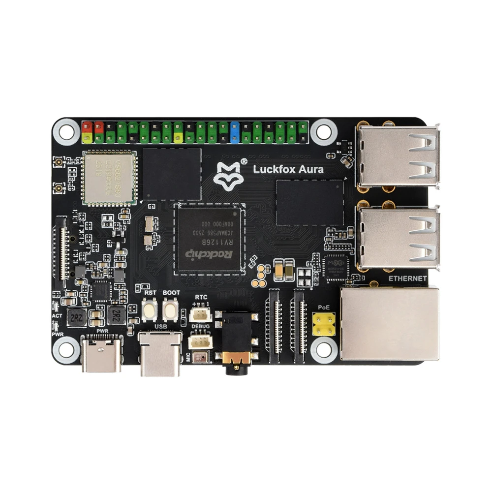 Luckfox Aura Linux Dev Board w/ 1GB RAM, 8GB eMMC, Wi-Fi 6 & PoE - Image 2