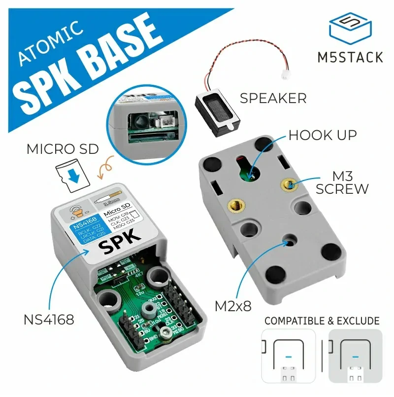 M5Stack ATOMIC Speaker Base (NS4168) w/ 1W Speaker - Image 5