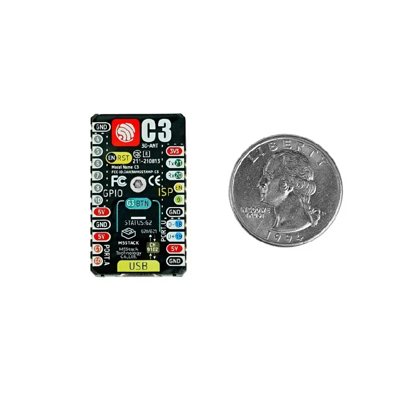M5Stack C3 Mate Stamp Module w/ Pin Headers & ESP32-C3 RISC-V - Image 2