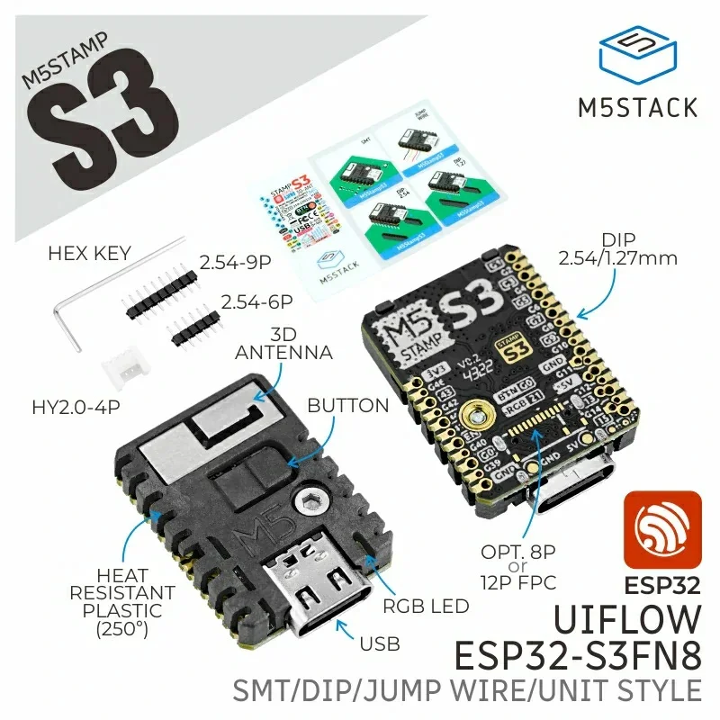 M5Stack M5Stamp ESP32S3 Module w/ 8MB Flash & 3D Antenna - Image 5