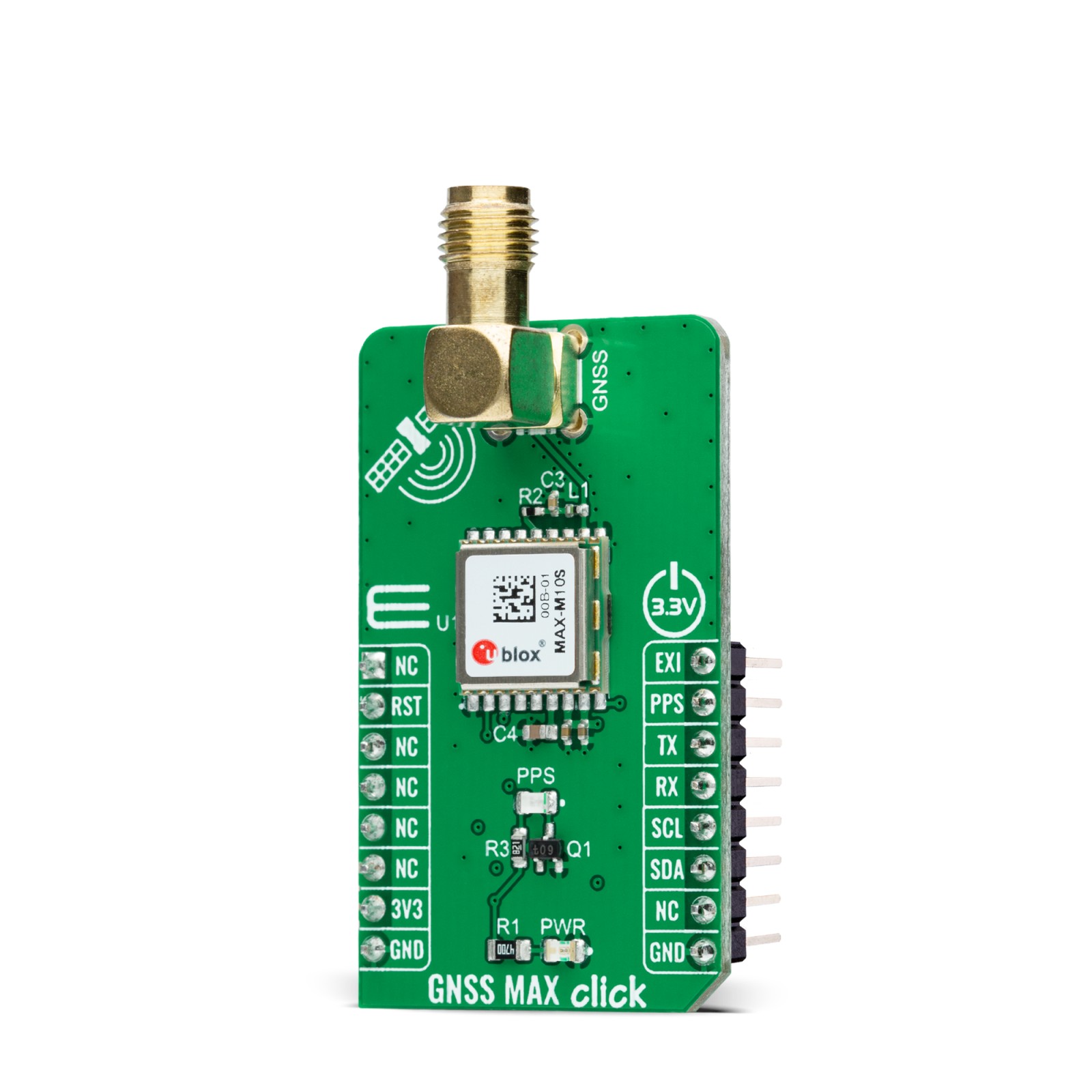 Mikroe GNSS MAX CLICK u-blox MAX-M10S GPS Receiver UART I²C - Image 2