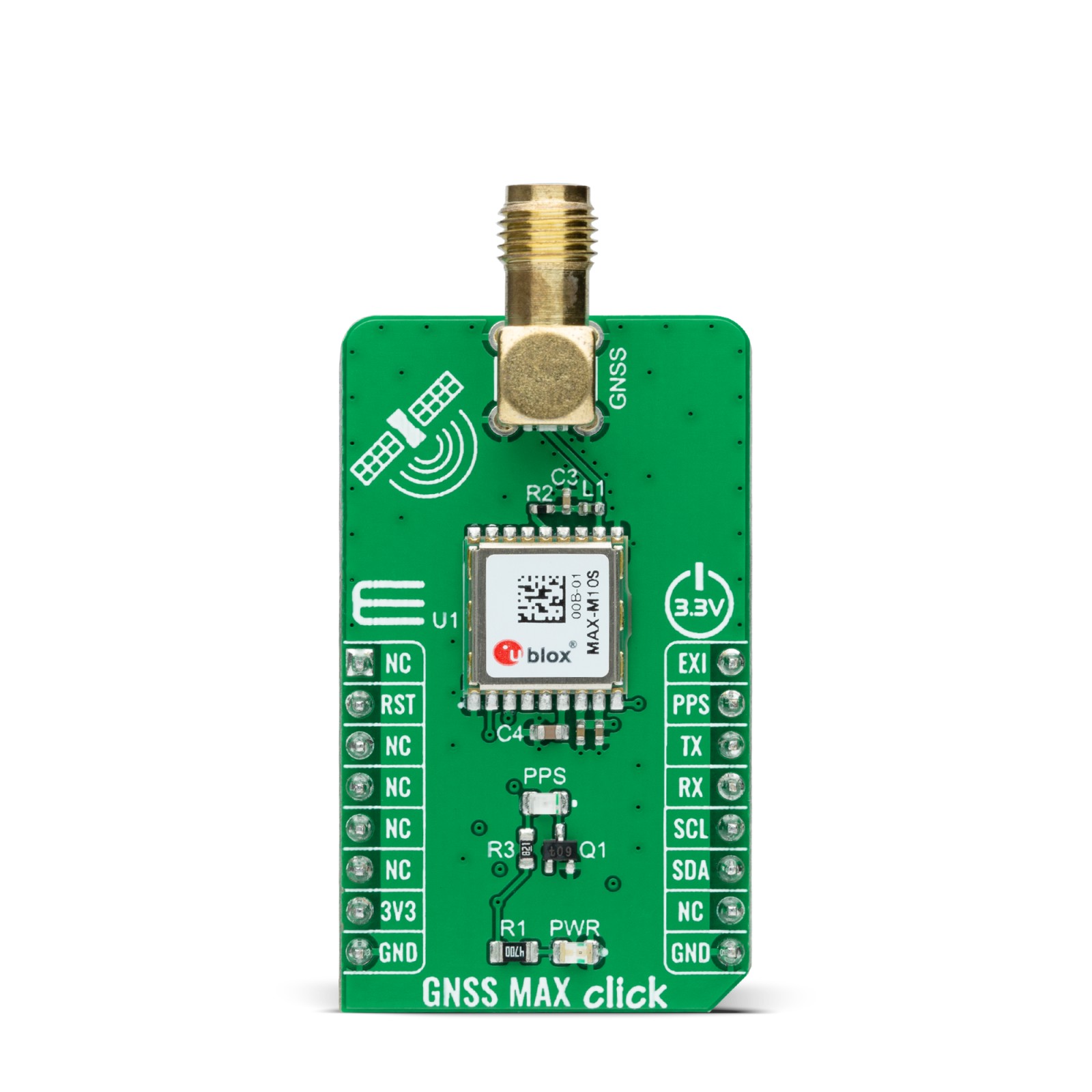 Mikroe GNSS MAX CLICK u-blox MAX-M10S GPS Receiver UART I²C - Image 4