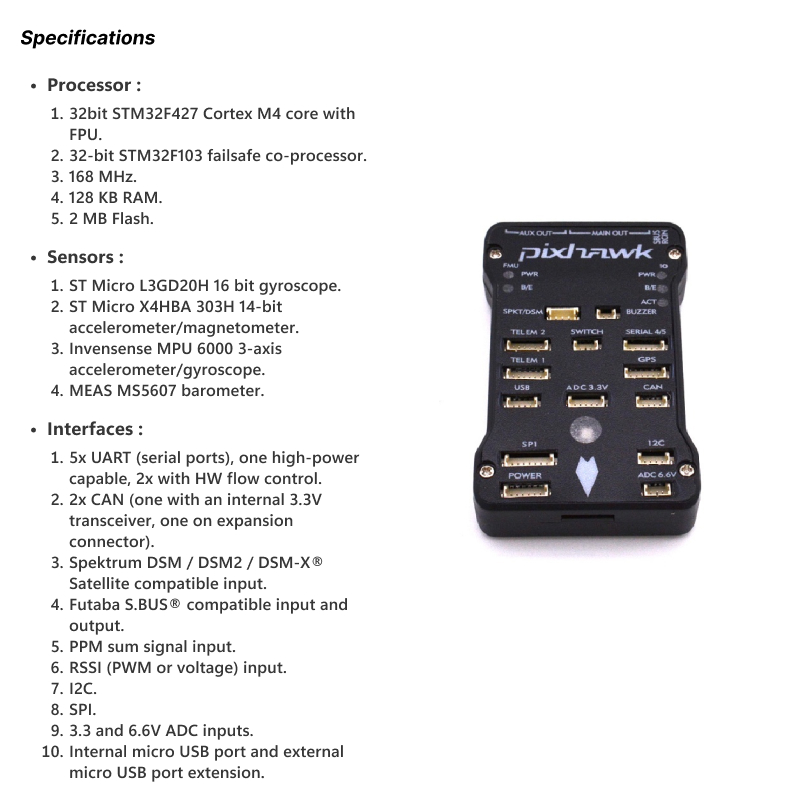 Pixhawk 2.4.8 PX4 32 Bit Autopilot Flight Controller - Image 7