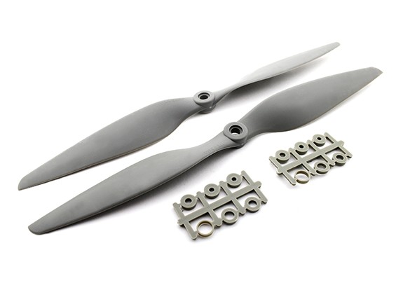 Pro-Range 1145 (11x4.5) Glass Fiber Nylon Propellers 1CW+1CCW Pair - Gray - Image 2