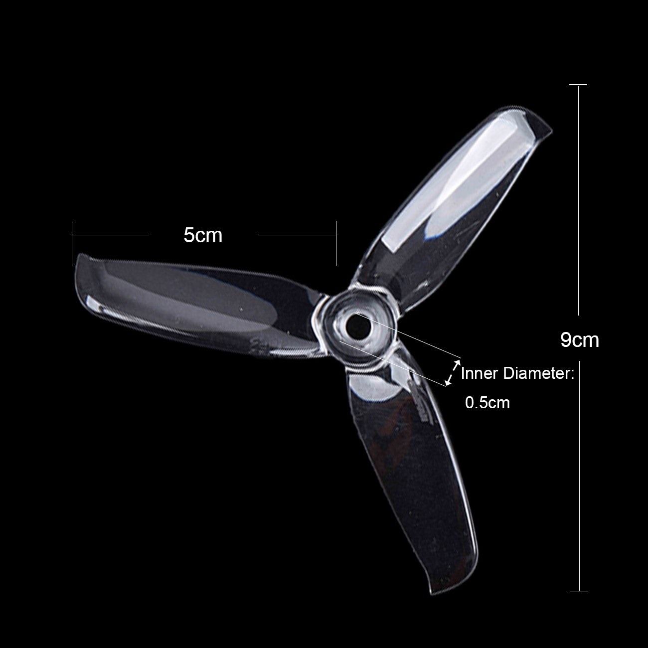Pro-Range 4052 (4x5.2) Tri-Blade Flash Propellers 2CW+2CCW 2 Pair - Transparent - Image 4