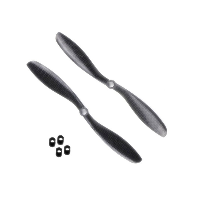 Pro-Range 8045 (8x4.5) Carbon Fiber Propellers 1CW+1CCW Pair - Black - Image 2