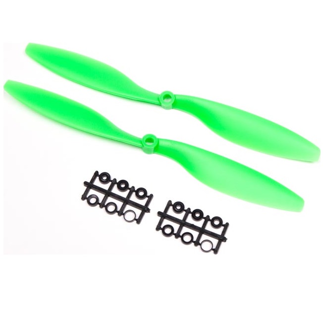 Pro-Range Propellers 1050 (10x5.0) ABS 1CW+1CCW Pair - Green - Image 2
