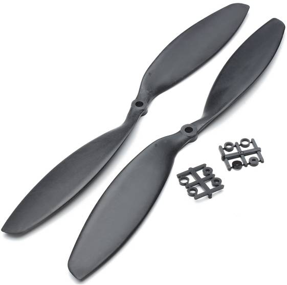 Pro-Range Propellers 1238 (12x3.8) Carbon Nylon - 1CW+1CCW Pair - Black - Image 2