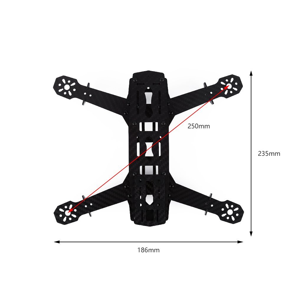 Q250 FPV Racing Frame Kit - 250mm Carbon Fiber 4mm Arm - Image 2