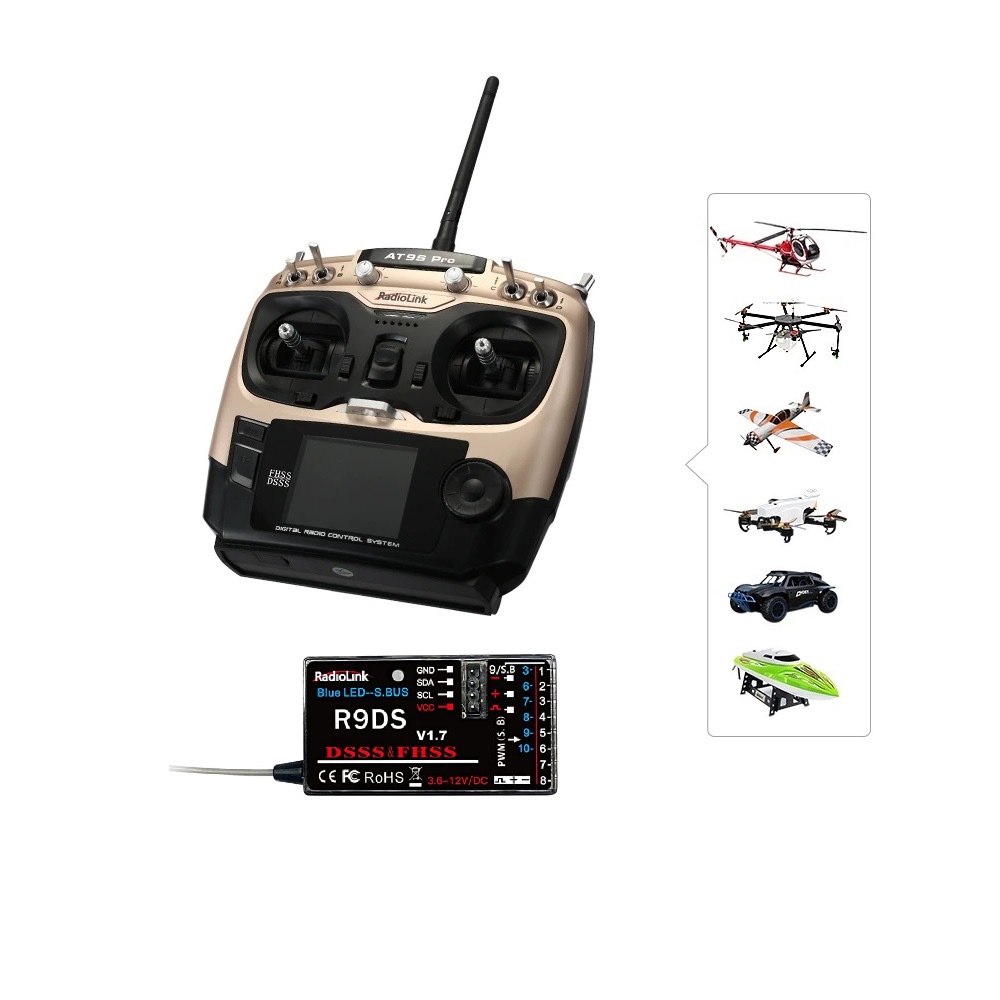 RadioLink AT9S Pro 2.4GHz 12CH RC Drone Remote with R9DS Receiver - Image 6