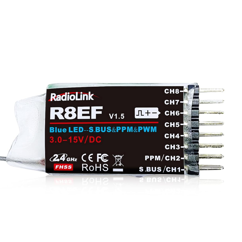 RadioLink R8EF Receiver - 8-Channel SBUS/PPM/PWM