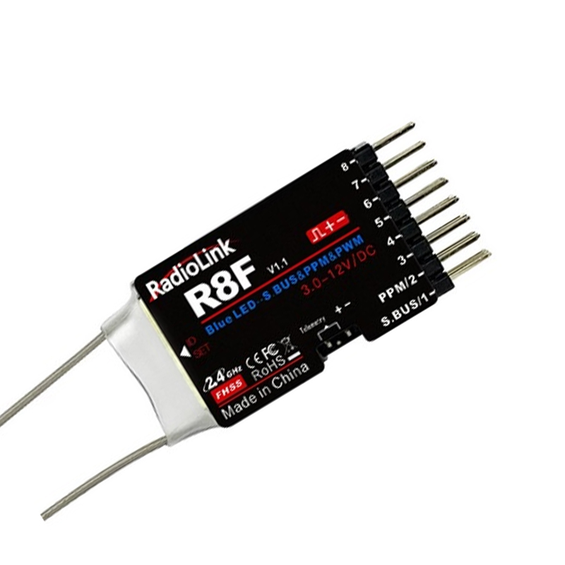 RadioLink R8F 8-Channel Receiver - 2.4GHz, PPM/PWM/S-BUS, Telemetry