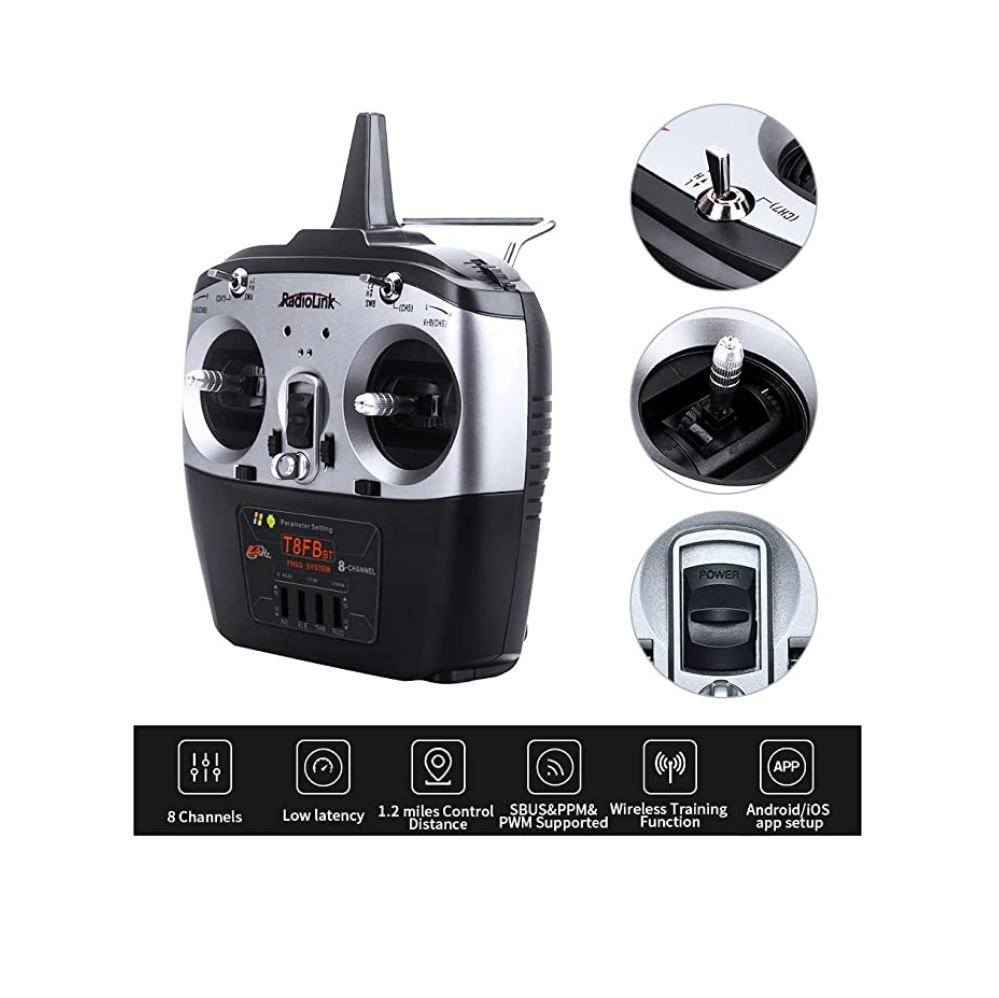 RadioLink T8FB 2.4GHz 8-Channel RC Remote Transmitter with R8EF Receiver - Image 4